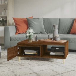 vidaXL Salontafel 90x60x35 cm bewerkt hout bruin eikenkleur