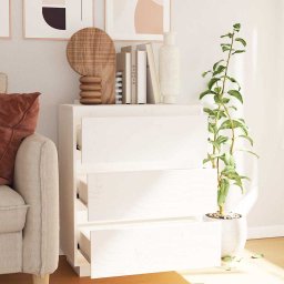 vidaXL Dressoir 60x34x75 cm massief grenenhout wit