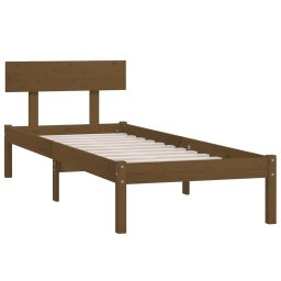 vidaXL Bedframe massief grenenhout honingbruin 90x190 cm