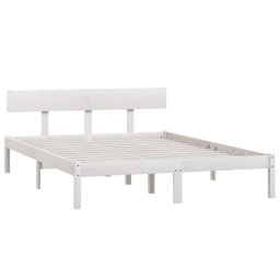 vidaXL Bedframe massief grenenhout wit 150x200 cm