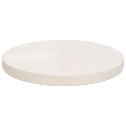 vidaXL Tafelblad Ø30x2,5 cm massief grenenhout wit