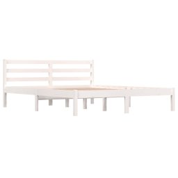 vidaXL Bedframe massief grenenhout wit 150x200 cm