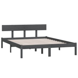 vidaXL Bedframe massief grenenhout grijs 200x200 cm