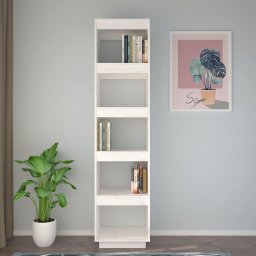 vidaXL Boekenkast/kamerscherm 40x35x167 cm massief grenenhout wit