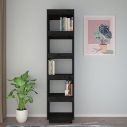 vidaXL Boekenkast/kamerscherm 40x35x167 cm massief grenenhout zwart