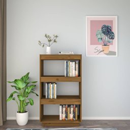 vidaXL Boekenkast/kamerscherm massief grenenhout honingbruin