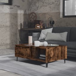 vidaXL Salontafel 90x60x35 cm bewerkt hout gerookt eikenkleurig