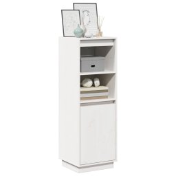 vidaXL Hoge kast 37x34x110 cm massief grenenhout wit