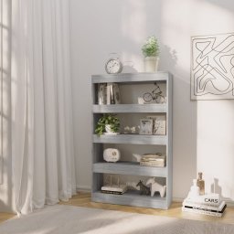 vidaXL Boekenkast/kamerscherm 80x30x135 cm bewerkt hout grijs sonoma