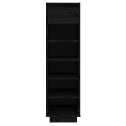 vidaXL Schoenenkast 30x34x105 cm massief grenenhout zwart