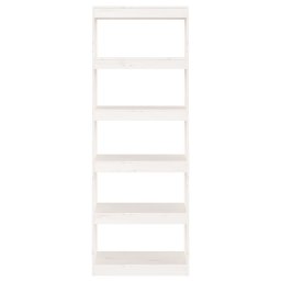 vidaXL Boekenkast/kamerscherm 60x30x167,5 cm massief grenenhout wit