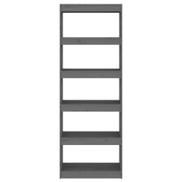 vidaXL Boekenkast/kamerscherm 60x30x167,5 cm massief grenenhout grijs