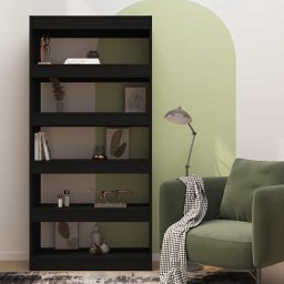vidaXL Boekenkast/kamerscherm 80x30x166 cm bewerkt hout zwart