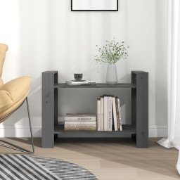 vidaXL Boekenkast/kamerscherm 80x35x56,5 cm massief grenenhout grijs