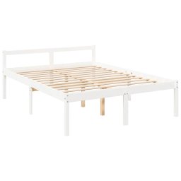 vidaXL Seniorenbed massief grenenhout wit 150x200 cm
