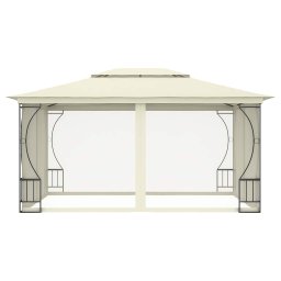 vidaXL Prieel met netten 300x400x265 cm crèmekleurig