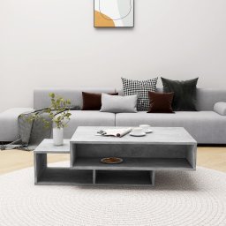 vidaXL Salontafel 105x55x32 cm bewerkt hout betongrijs