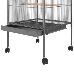 vidaXL Vogelkooi 54x54x146 cm staal zwart