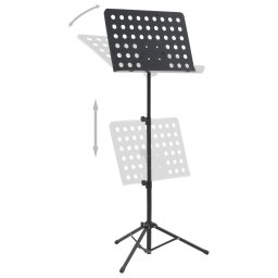 vidaXL Muziekboekenstandaard staal zwart