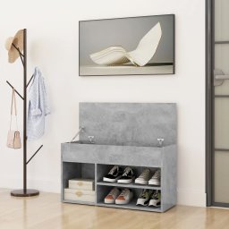 vidaXL Schoenenbank 80x30x45 cm bewerkt hout betongrijs