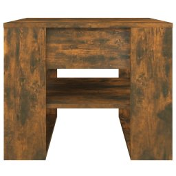 vidaXL Salontafel 55,5x55x45 cm bewerkt hout gerookt eikenkleurig