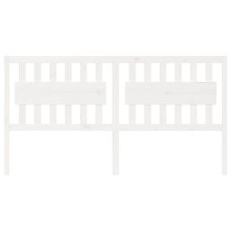 vidaXL Hoofdbord 185,5x4x100 cm massief grenenhout wit