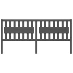 vidaXL Hoofdbord 205,5x4x100 cm massief grenenhout grijs
