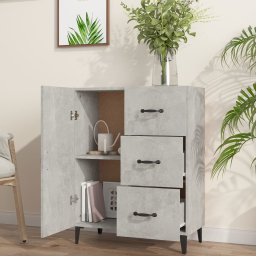 vidaXL Dressoir 69,5x34x90 cm bewerkt hout betongrijs
