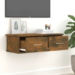 vidaXL Wandkast 60x26x18,5 cm bewerkt hout gerookt eikenkleurig