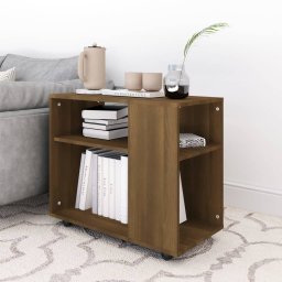 vidaXL Bijzettafel 70x35x60,5 cm bewerkt hout bruin eikenkleur