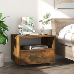 vidaXL Salontafel 55x55x40 cm bewerkt hout gerookt eikenkleurig