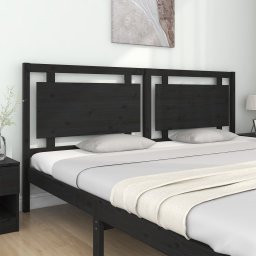 vidaXL Hoofdbord 205,5x4x100 cm massief grenenhout zwart