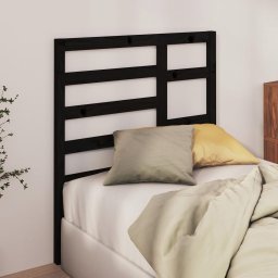 vidaXL Hoofdbord 96x4x104 cm massief grenenhout zwart
