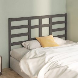 vidaXL Hoofdbord 146x4x104 cm massief grenenhout grijs