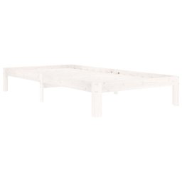 vidaXL Bedframe massief grenenhout wit 100x200 cm