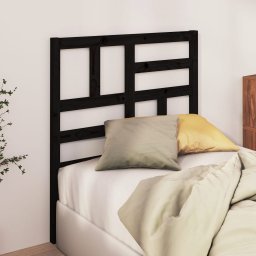 vidaXL Hoofdbord 96x4x104 cm massief grenenhout zwart