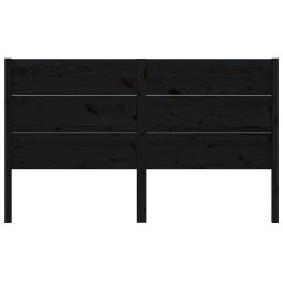 vidaXL Hoofdbord 126x4x100 cm massief grenenhout zwart