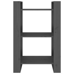 vidaXL Boekenkast/kamerscherm 60x35x91 cm massief grenenhout grijs