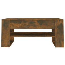 vidaXL Salontafel 102x55x45 cm bewerkt hout gerookt eikenkleurig