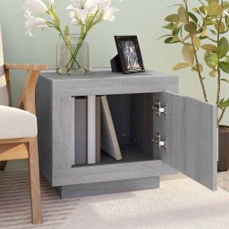 vidaXL Salontafel 51x50x45 cm bewerkt hout grijs sonoma eikenkleurig