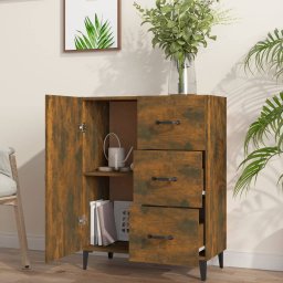 vidaXL Dressoir 69,5x34x90 cm bewerkt hout gerookt eikenkleurig