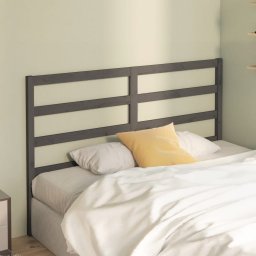 vidaXL Hoofdbord 146x4x100 cm massief grenenhout grijs