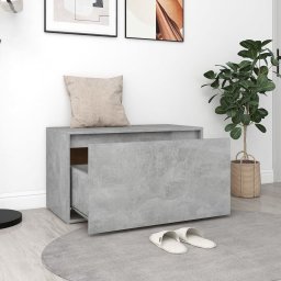 vidaXL Halbank 80x40x45 cm bewerkt hout betongrijs