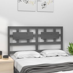 vidaXL Hoofdbord 125,5x4x100 cm massief grenenhout grijs