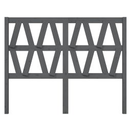 vidaXL Hoofdbord 146x4x100 cm massief grenenhout grijs