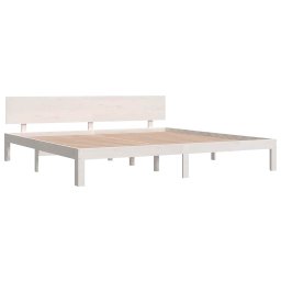 vidaXL Bedframe massief grenenhout wit 200x200 cm