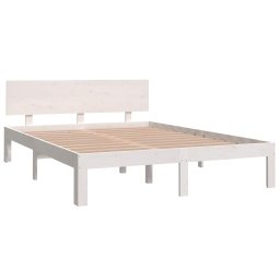 vidaXL Bedframe massief hout wit 150x200 cm