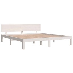 vidaXL Bedframe massief hout wit 180x200 cm