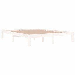 vidaXL Bedframe massief hout wit 150x200 cm