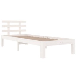 vidaXL Bedframe massief hout wit 90x200 cm